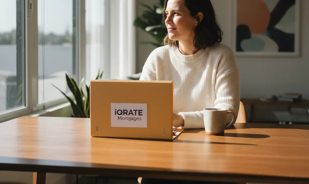 Person at table contemplating buying a home.