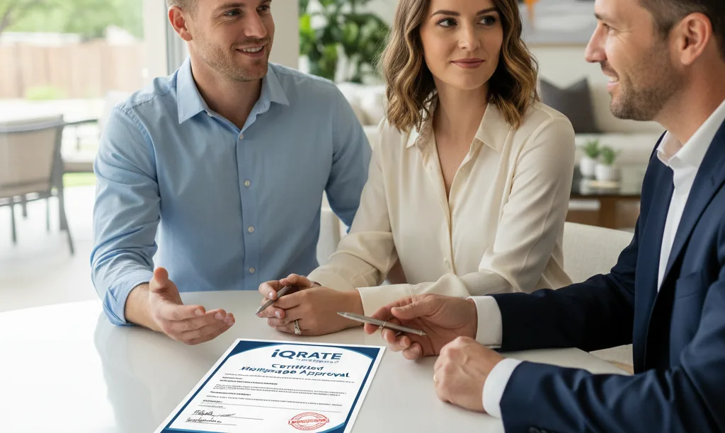 Couple confidently negotiating home repairs in Austin.