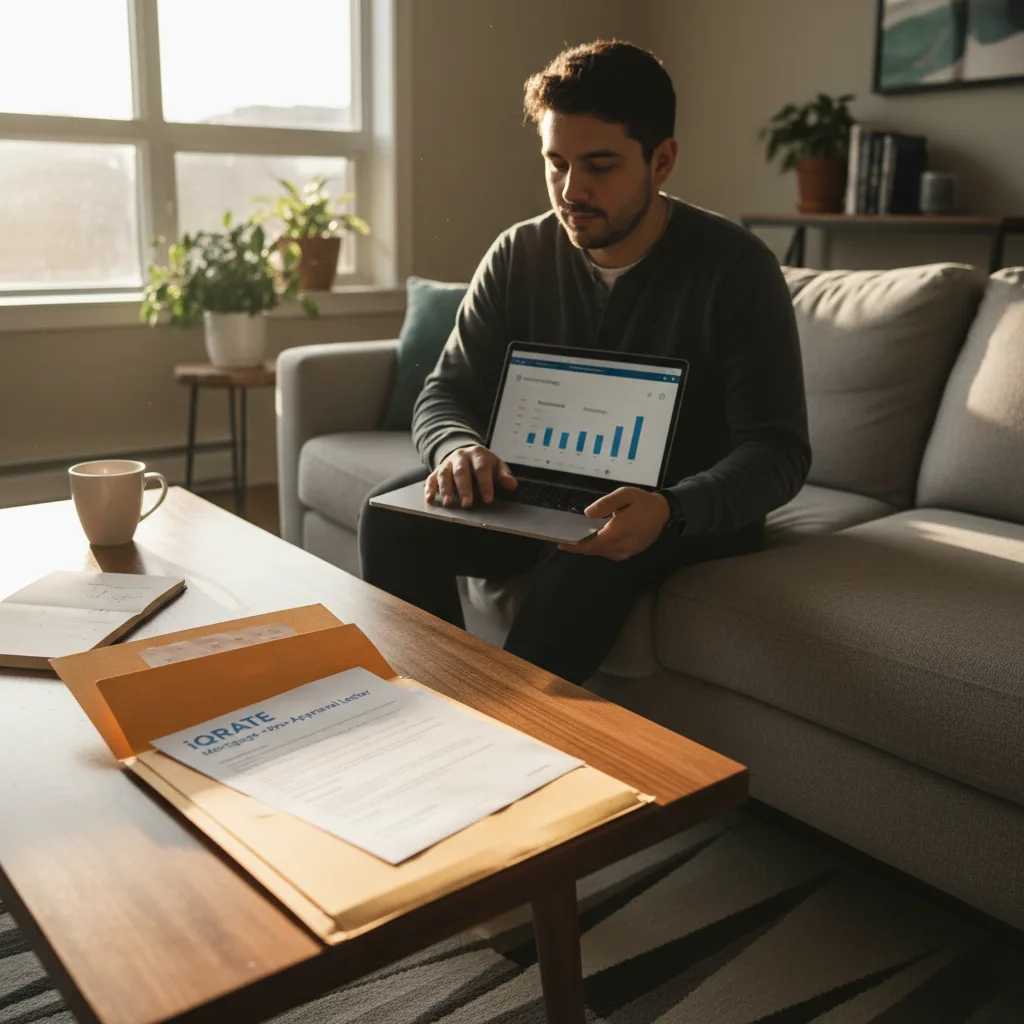 Couple planning their home budget to avoid payment shock.