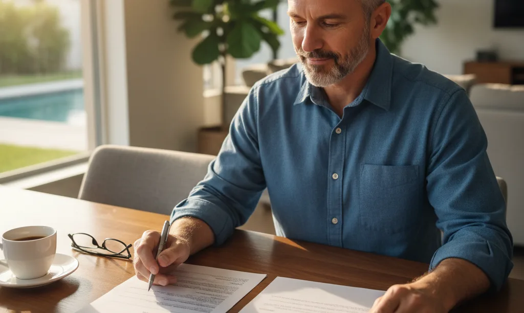 Veteran analyzing iQRATE Mortgages offer in Florida.