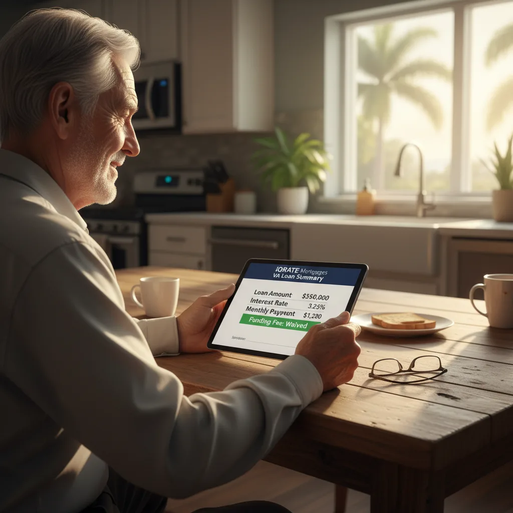 A veteran in uniform considering his VA home loan benefits.