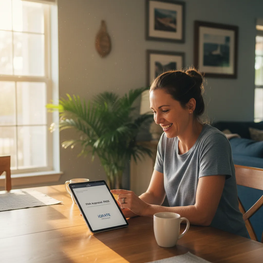 FHA appraiser inspecting a home for minimum property standards