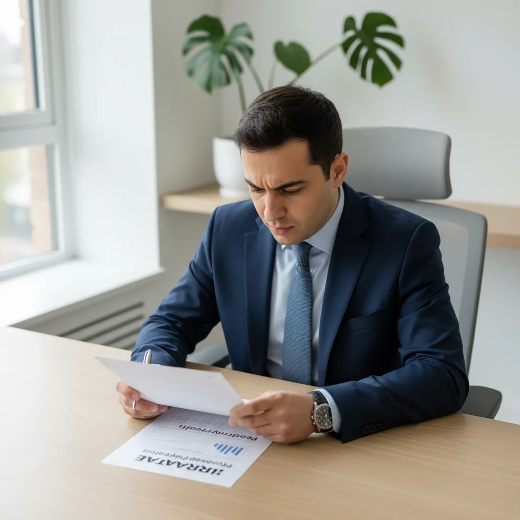 A magnifying glass over a property deed and title documents