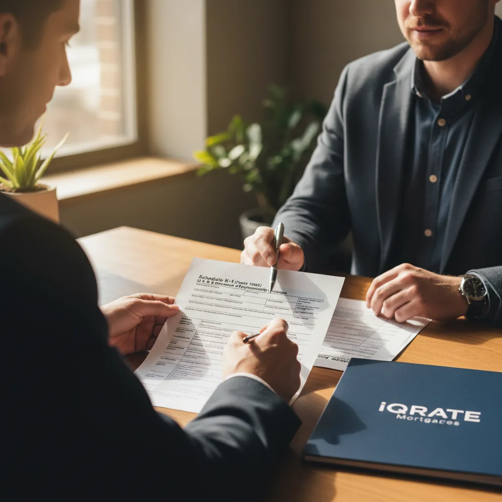 A business owner calculating finances for a mortgage application