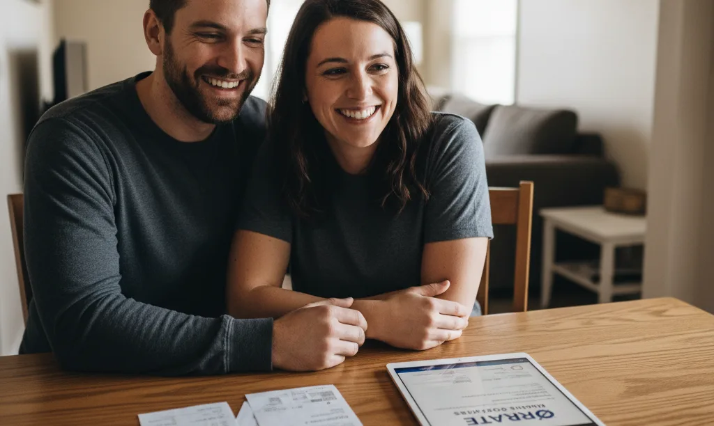 Hopeful couple reviews iQRATE Mortgages pre-approval.