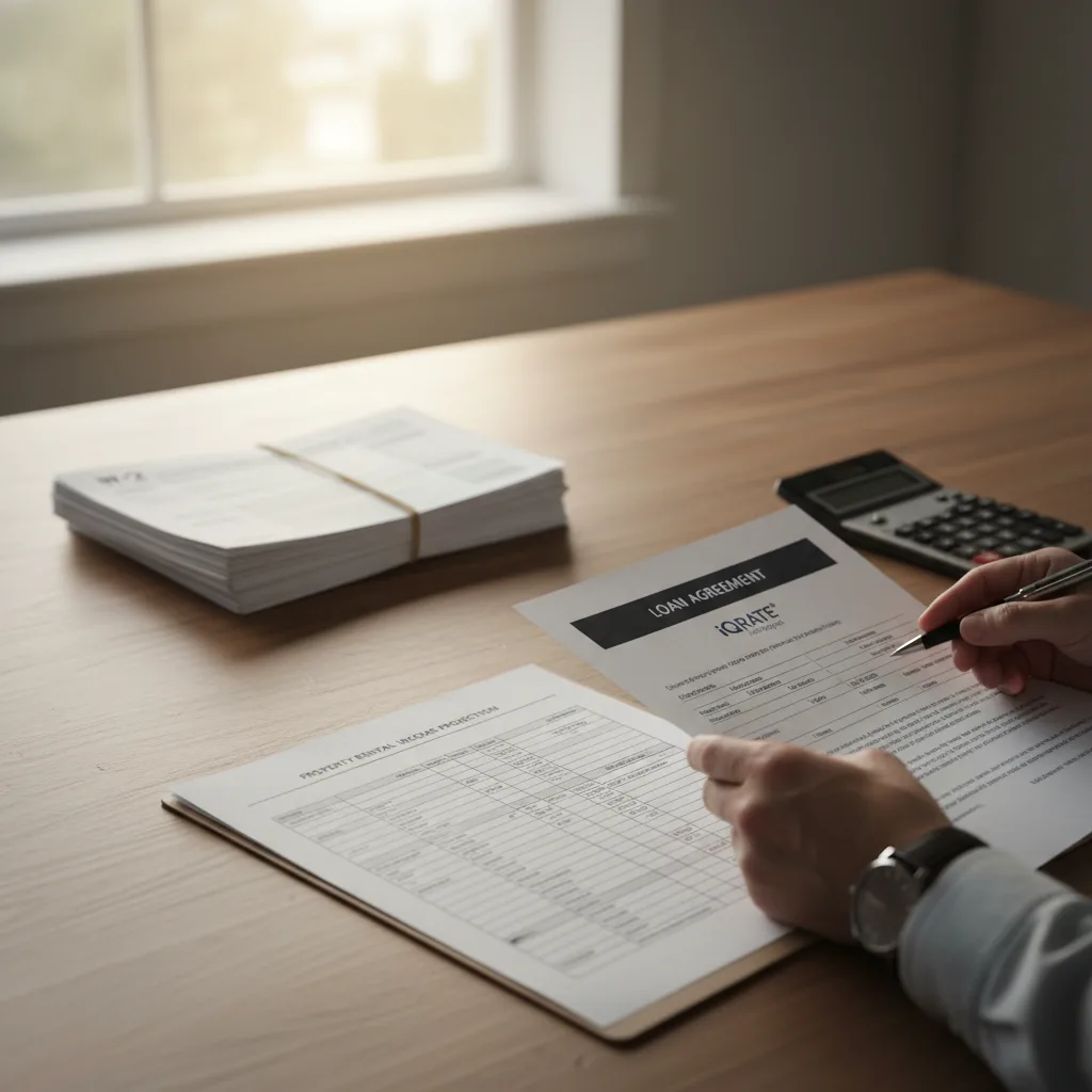 An appraiser reviewing documents for a property in Dallas.