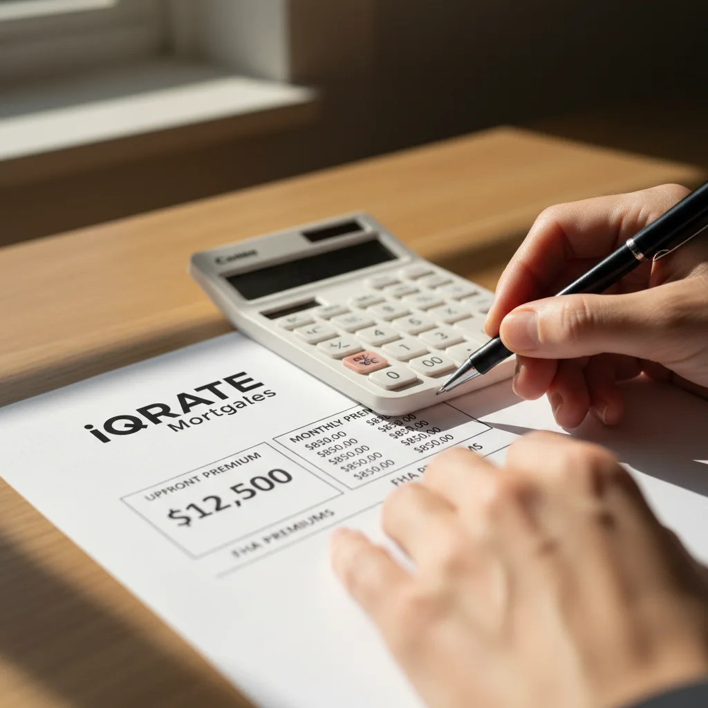 Couple signing mortgage refinancing documents with a loan officer.