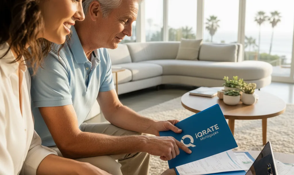 Family reviewing trust documents with iQRATE Mortgages.