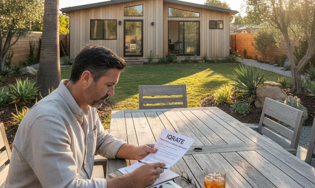 Homeowner reviews iQRATE Mortgages document with ADU.