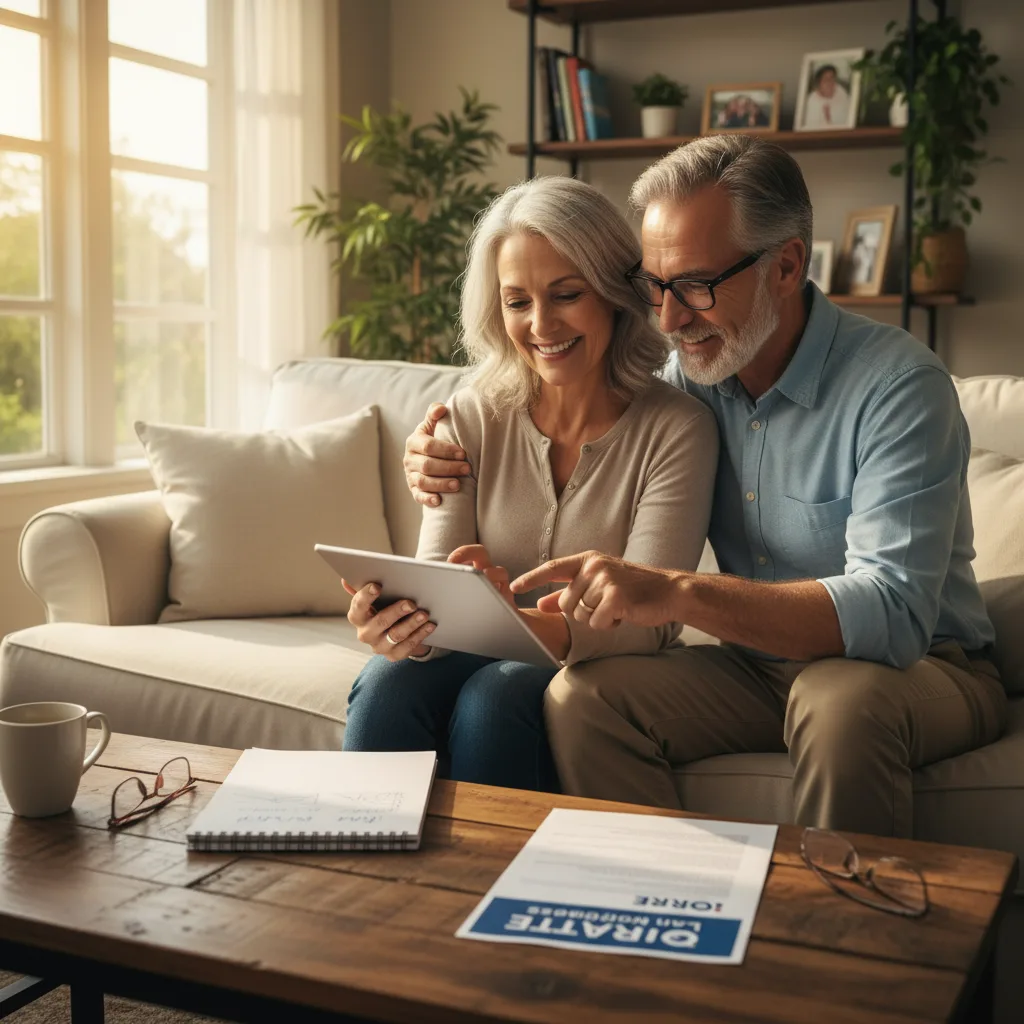 Required documents for a mortgage application organized on a desk.