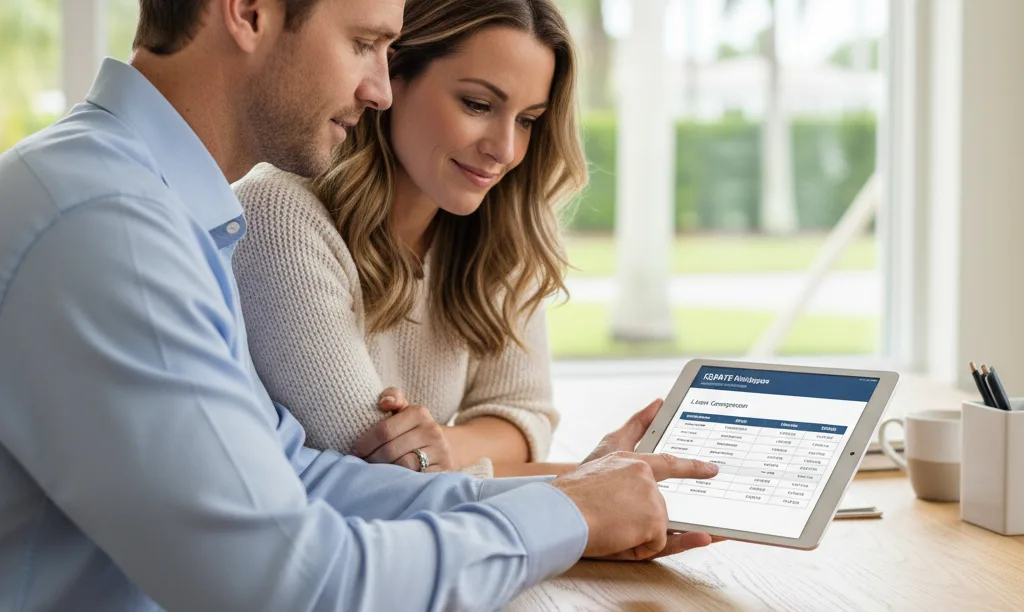 Couple planning real estate investment with iQRATE Mortgages.