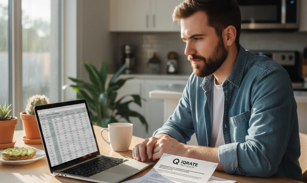 Gig worker in Nevada reviews mortgage documents.