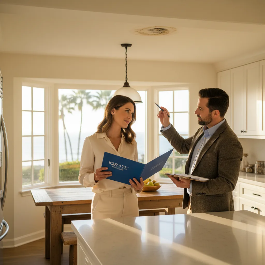 A successful negotiation in a modern office with agent and client shaking hands.