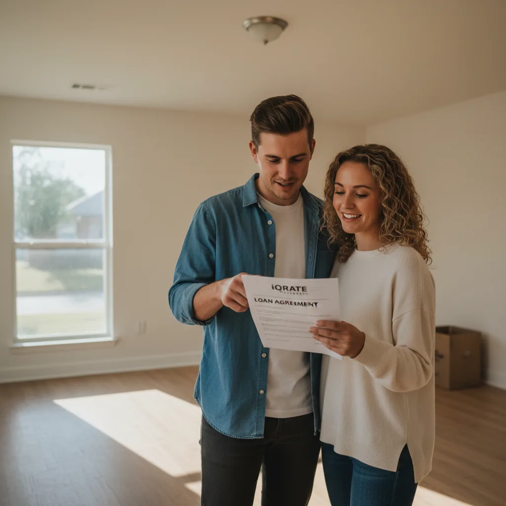 Reviewing financial documents for a mortgage application.