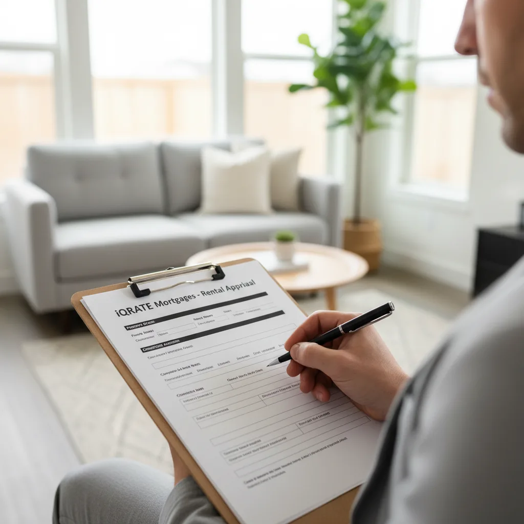 Real estate investor reviewing loan documents for a property with an ADU.