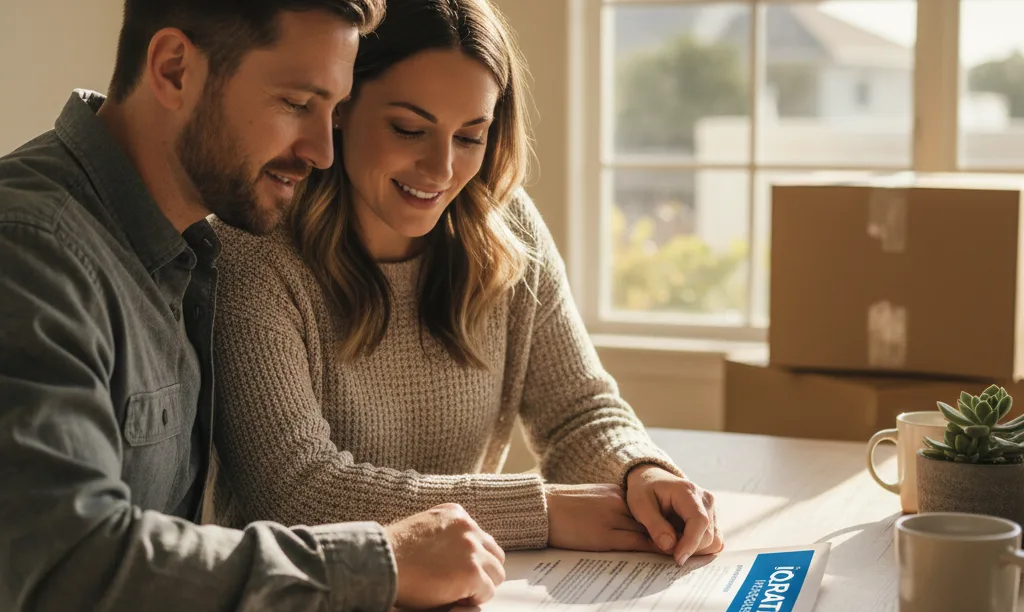 Military couple reviewing iQRATE Mortgages refinance before PCS.