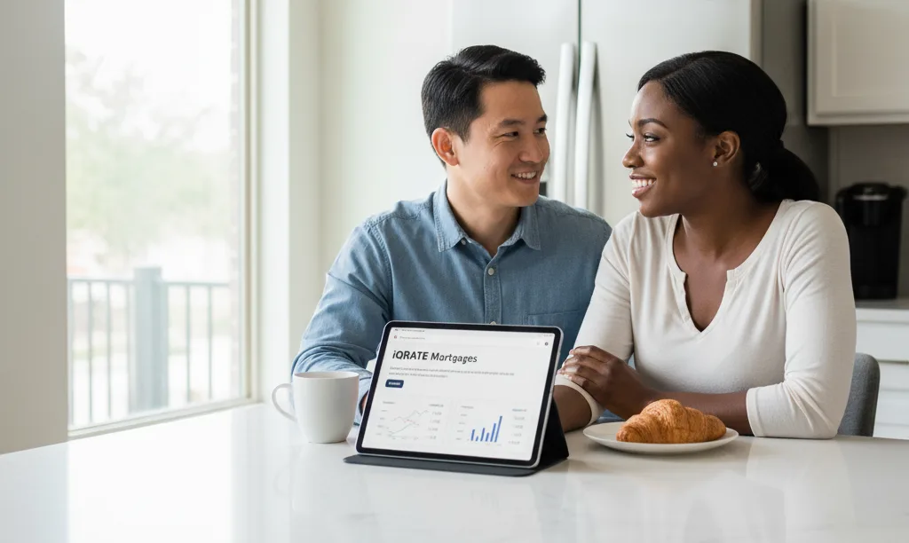 Couple confidently planning their Houston home mortgage.