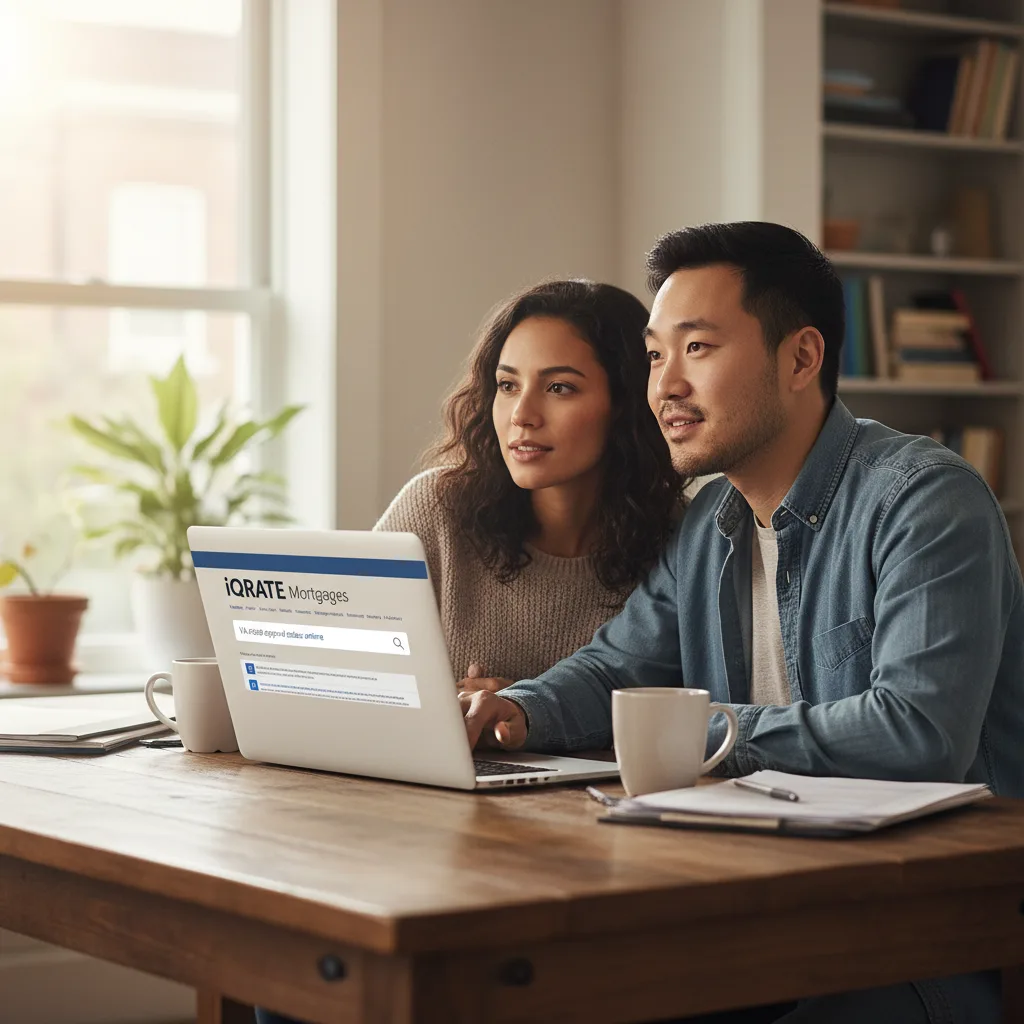 Couple reviewing mortgage documents for a Miami condo