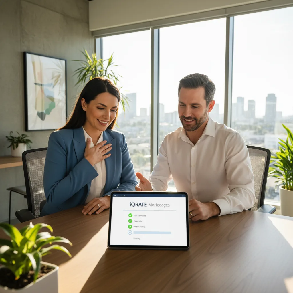 Real estate agent discussing loan details with a concerned client.