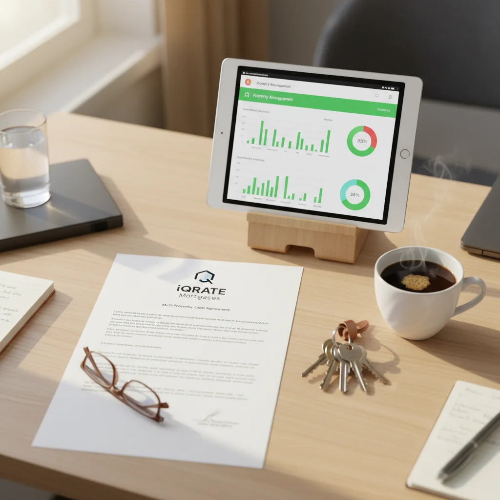 Foreign investor reviewing portfolio loan documents on a tablet