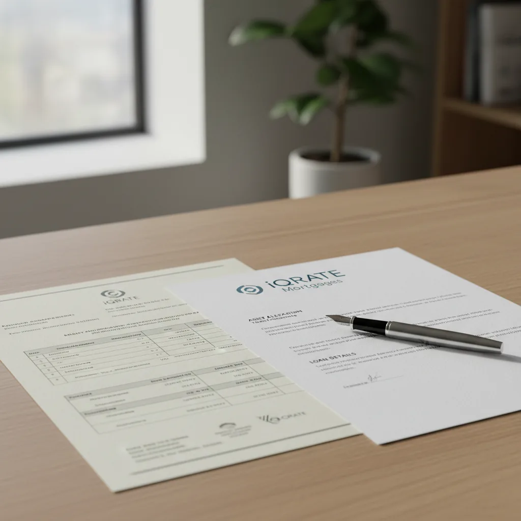 Financial documents and a calculator for a jumbo loan application