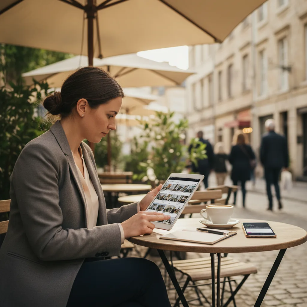 Real estate agent managing client communications