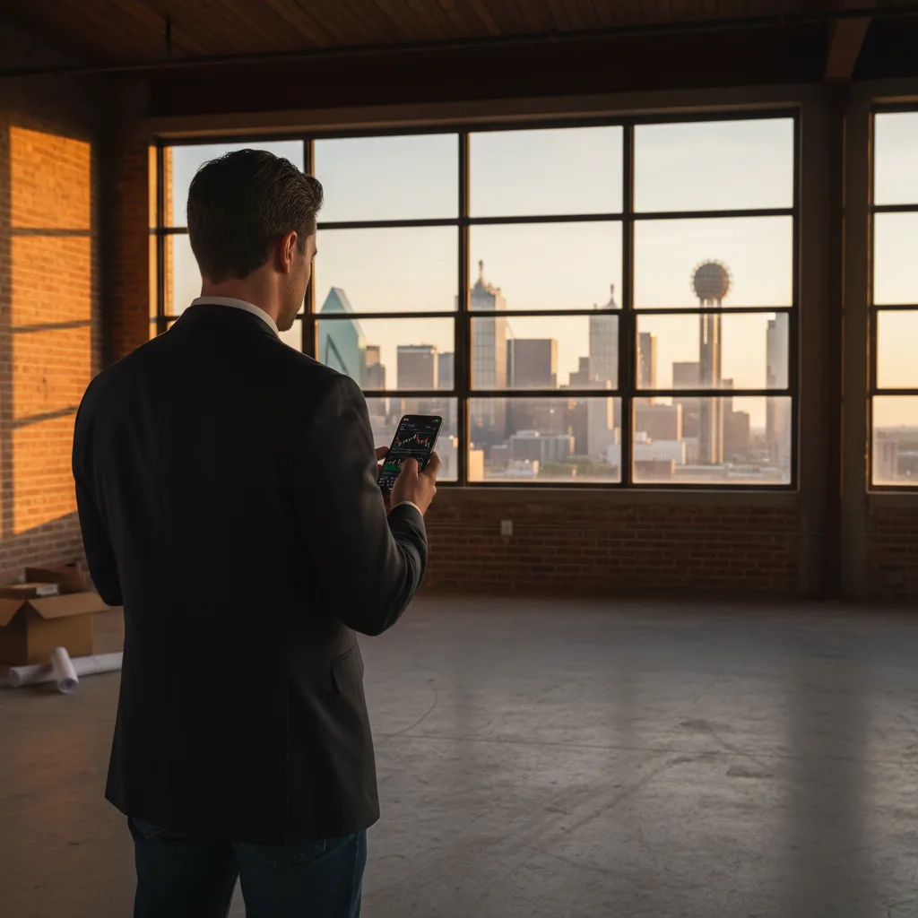 An investor reviewing financing documents for a property in Texas.