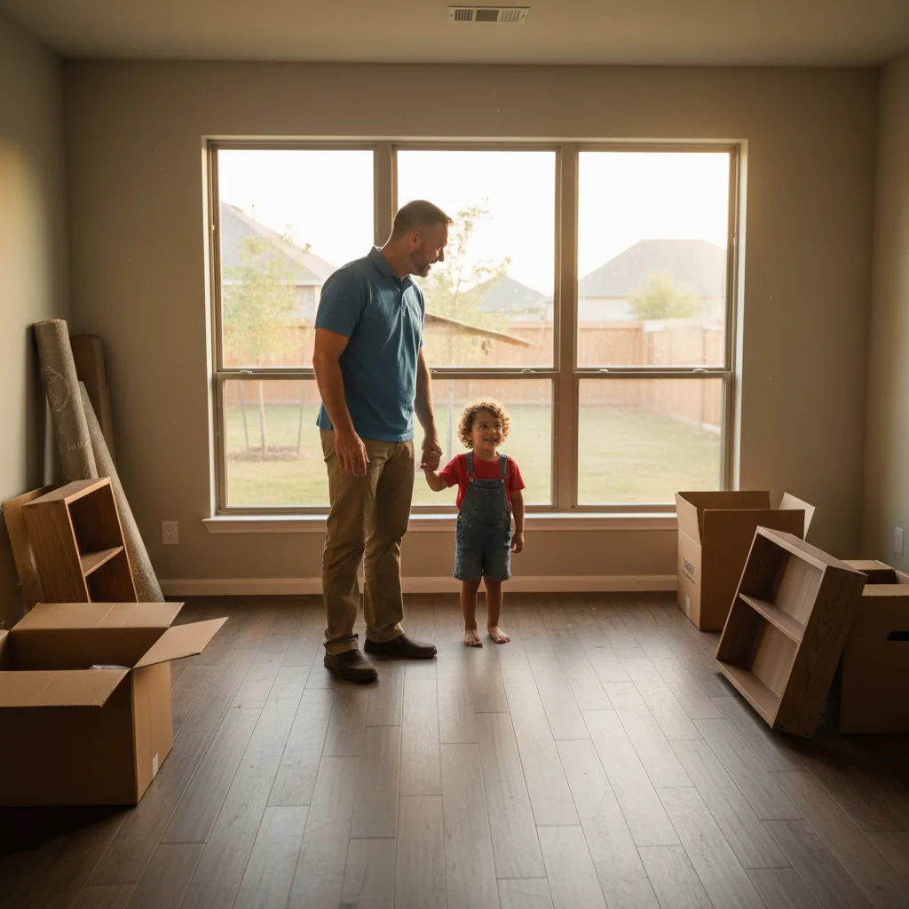 A military veteran reviewing home loan documents with a professional.