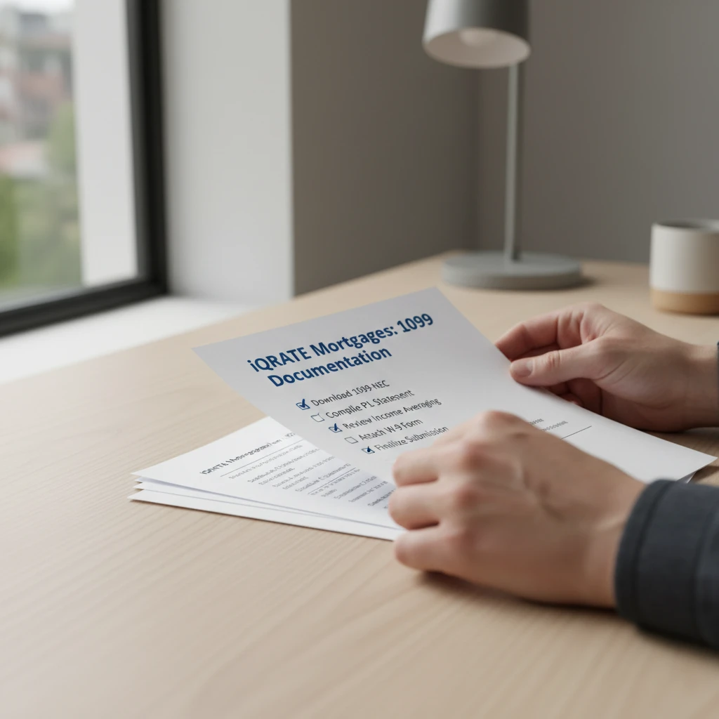 A mortgage advisor discussing documents with a client.
