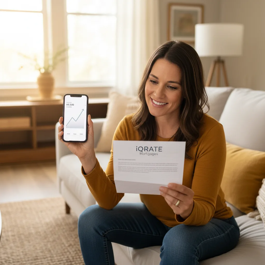 A person reviewing mortgage application documents on a laptop.