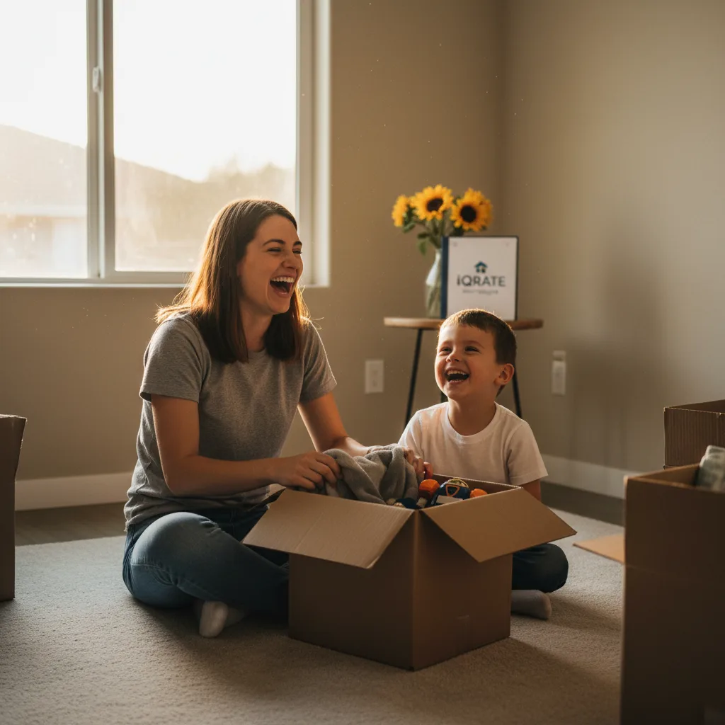 Military family looking at their new home purchased with a VA loan.