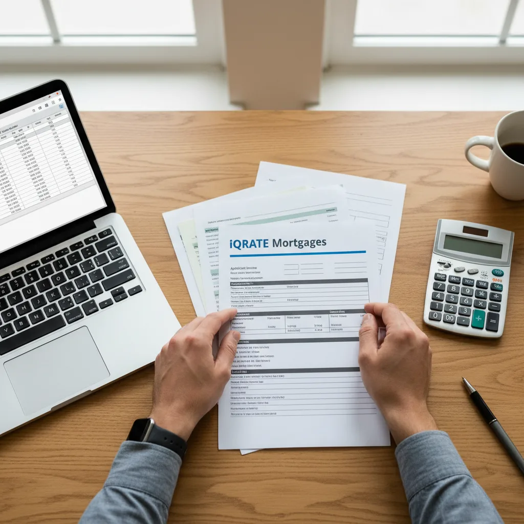 Financial documents organized for a mortgage application.