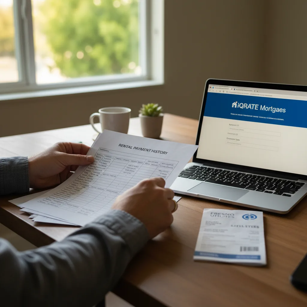 A stack of financial documents and utility bills for a mortgage application