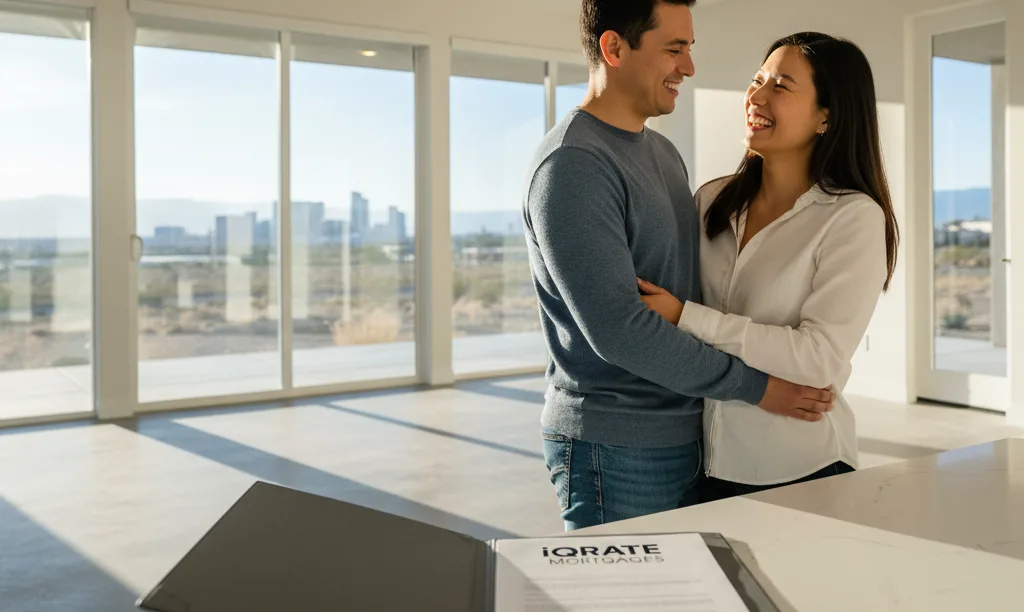 A joyful couple in their new Las Vegas home.
