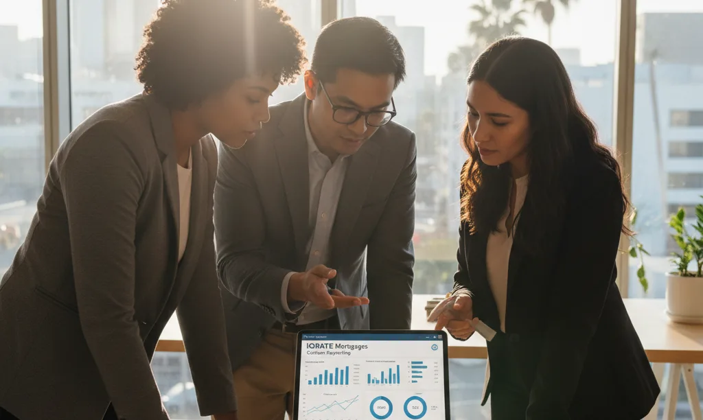 Real estate team using iQRATE Mortgages reporting.