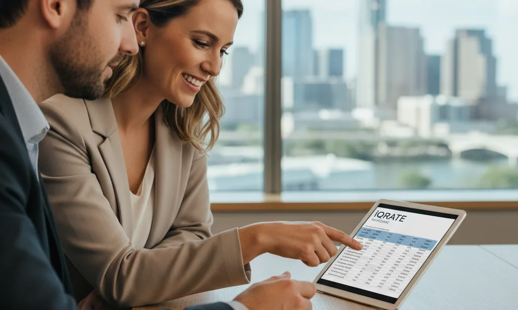 Real estate agent reviewing secure pipeline with iQRATE.
