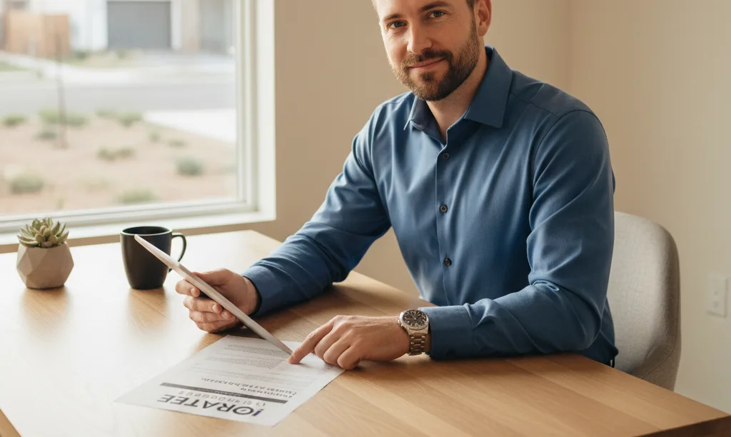 Investor reviews iQRATE Mortgages loan documents in Austin.