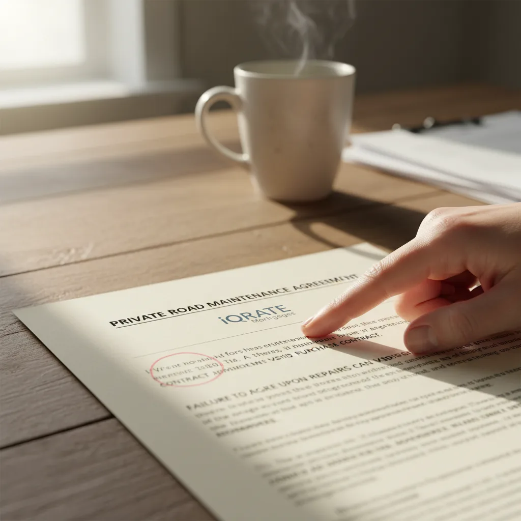 Homeowner reviewing a legal document at a table