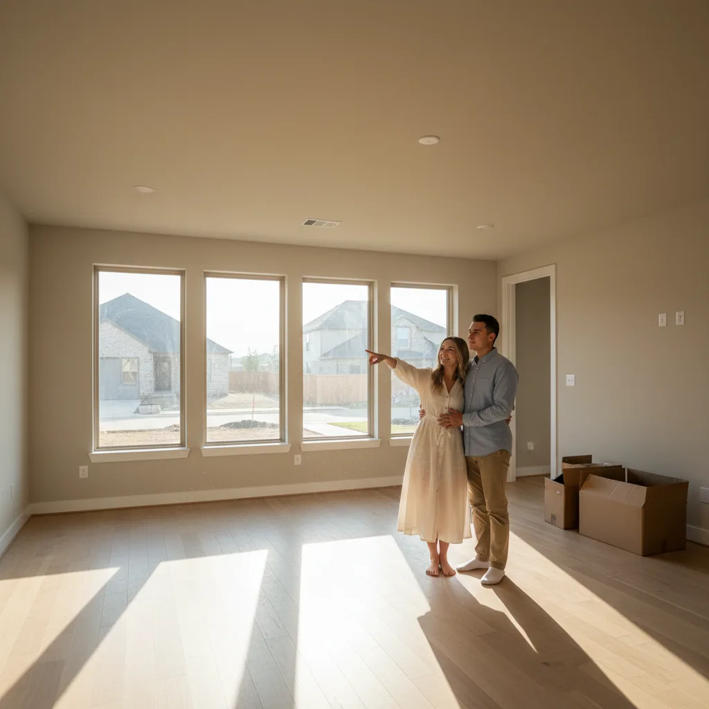 A modern home with a sold sign next to keys for a new house, representing a smooth transition.