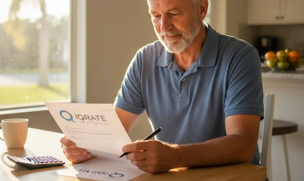 Florida veteran analyzing iQRATE Mortgages refinance offer.