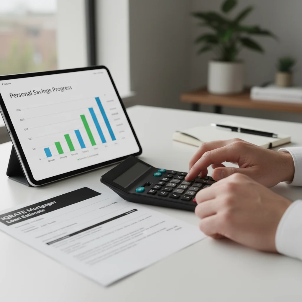 Couple calculating their cash reserves and down payment for a new home.