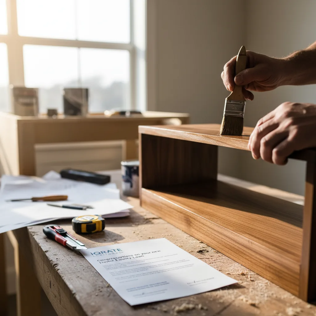 Reviewing mortgage refinance documents and closing costs.
