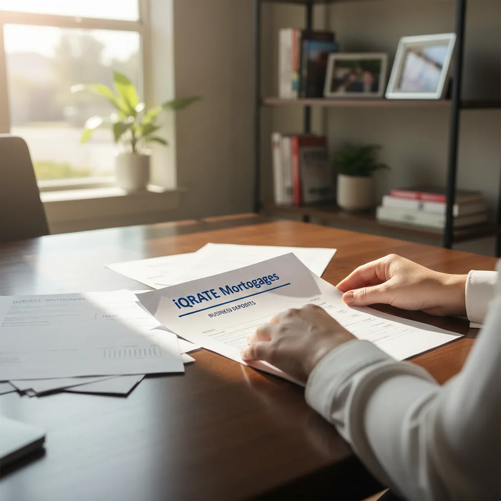 Small business owner working from a home office, managing finances for a bank statement loan.