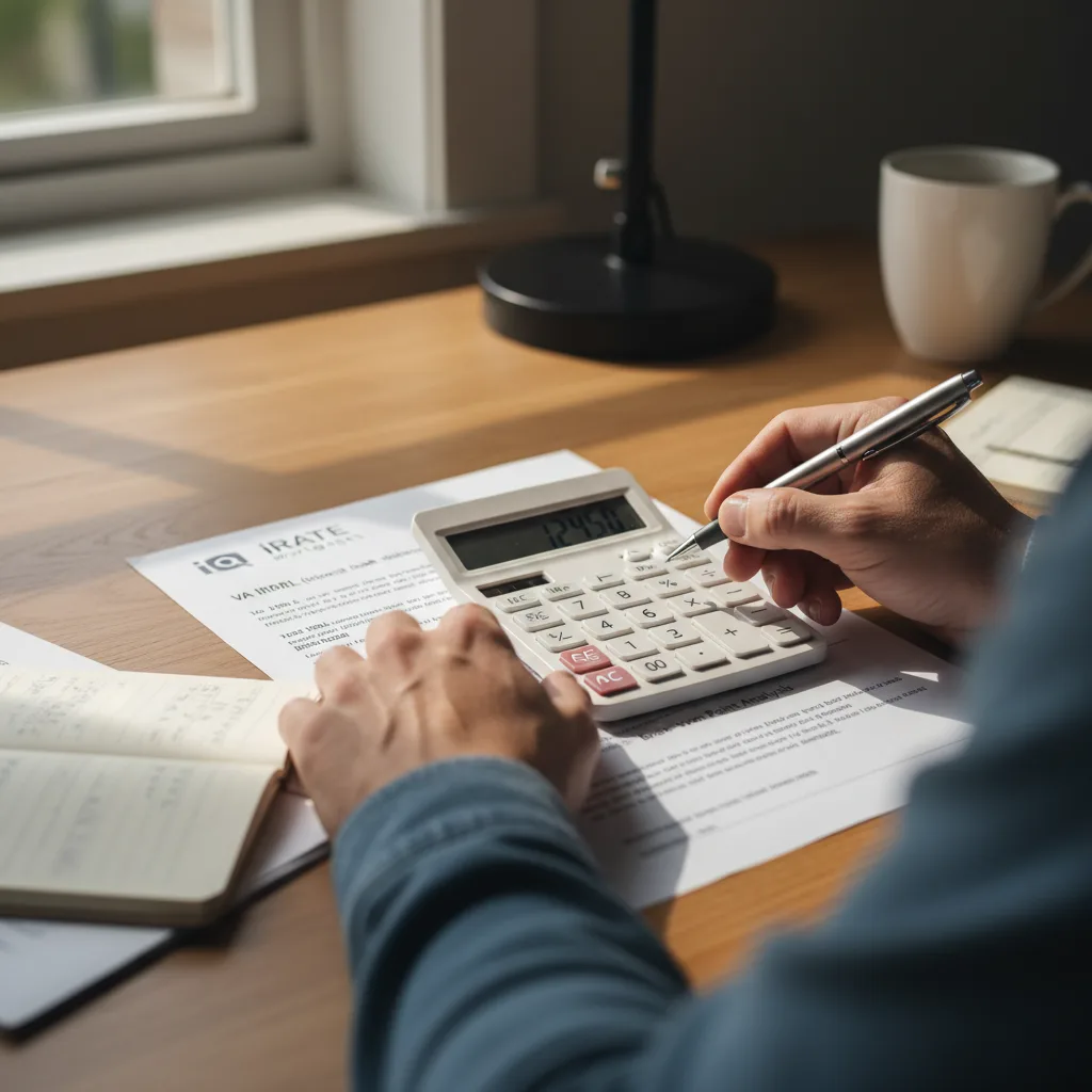 A calculator and pen on top of financial documents representing a break-even point calculation.