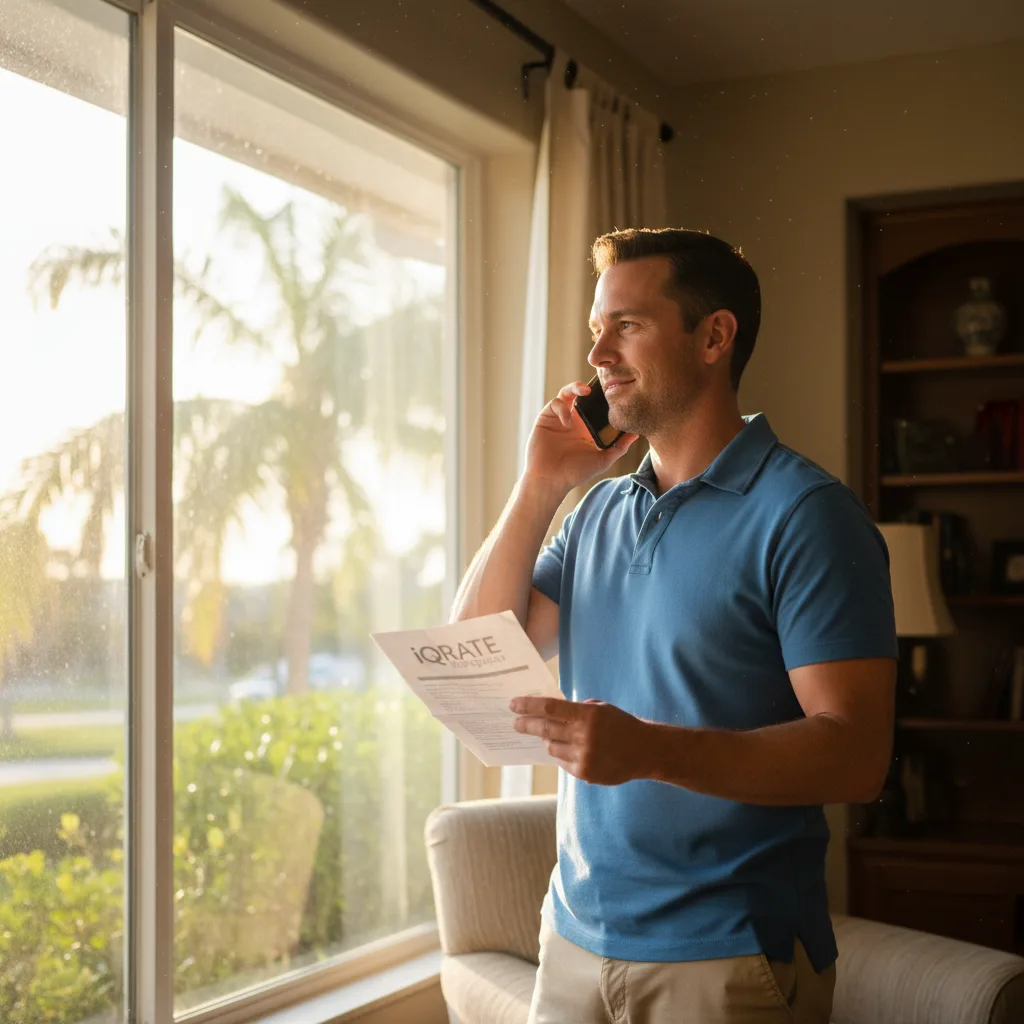 Comparing two different mortgage refinance options on a document.