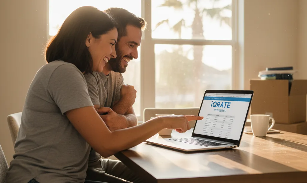 Couple celebrates mortgage approval from iQRATE Mortgages.