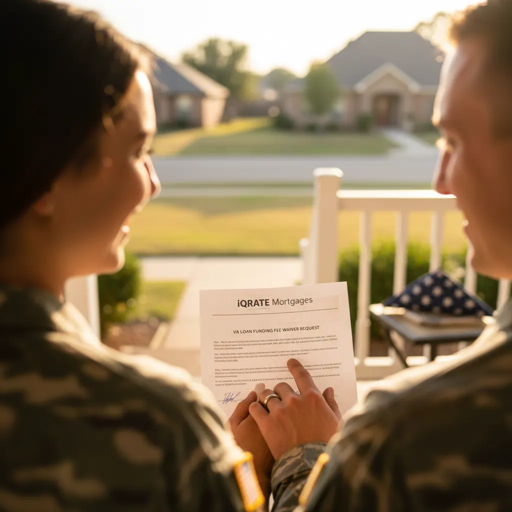 Veteran reviewing documents for a VA funding fee refund