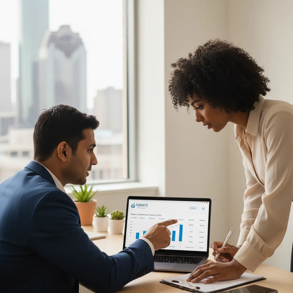 A real estate agent discussing a mortgage pipeline with a client.