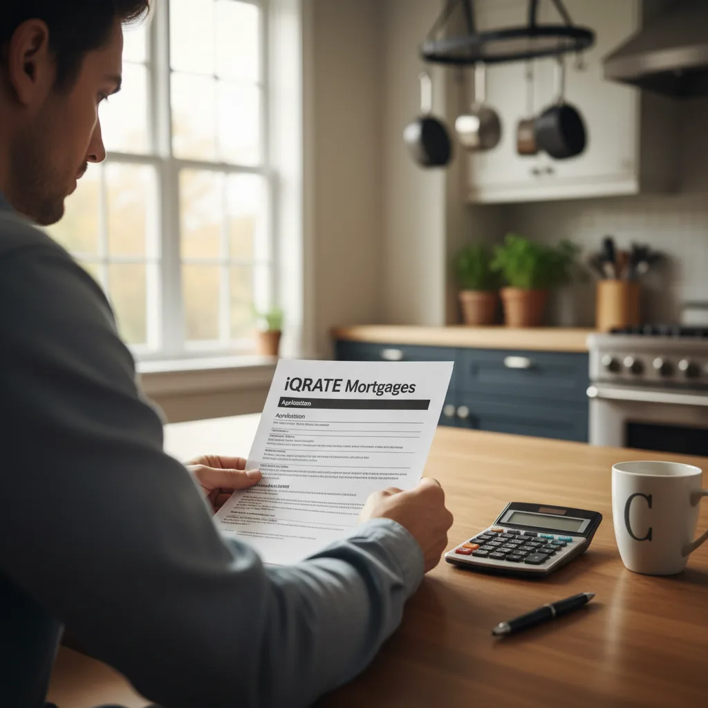 A self-employed person reviewing financial documents for a mortgage application