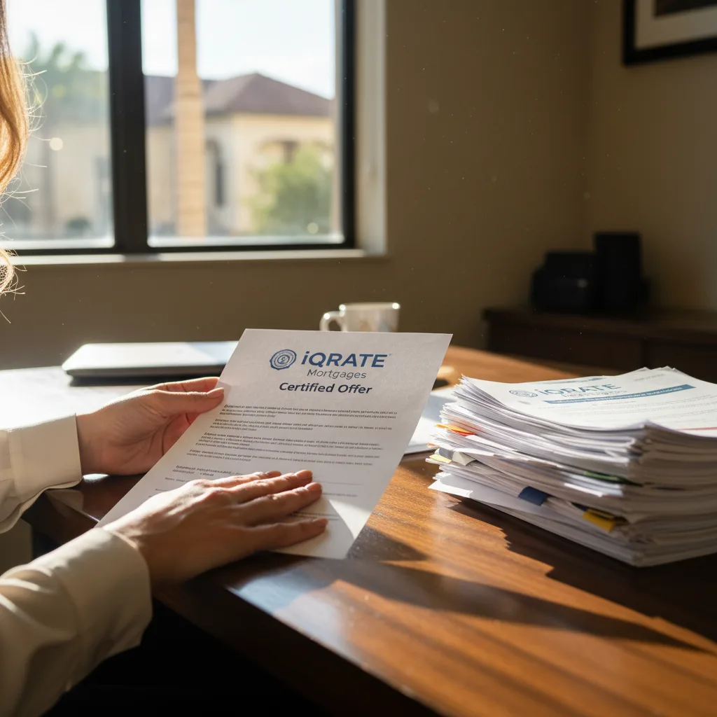 A house key and contract, representing a fast and successful closing.